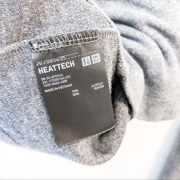Uniqlo Heattech Turtle Neck Long Sleeved Top Gray - Picture 4 of 5